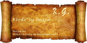 Király Gejza névjegykártya