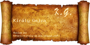 Király Gejza névjegykártya