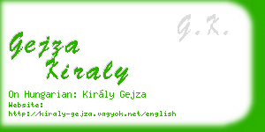 gejza kiraly business card