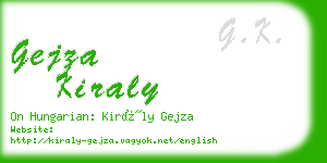 gejza kiraly business card